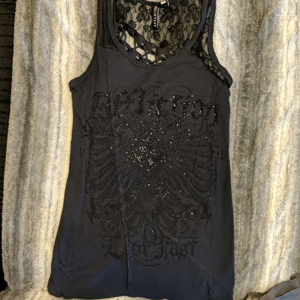 Affliction Lace Tank Top